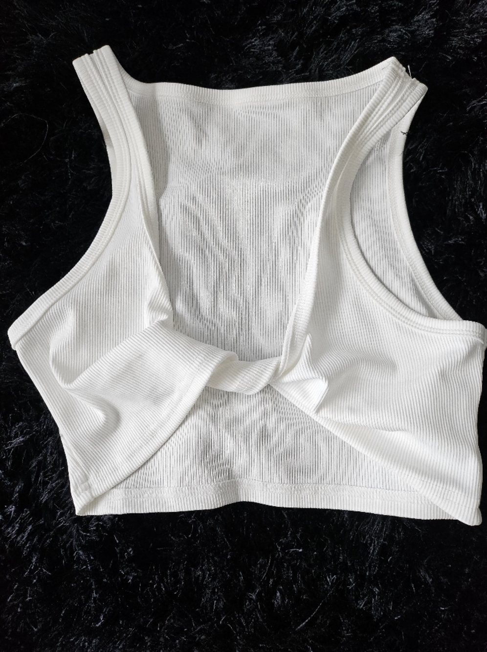 White Ribbed Women's Tank Top - Unbranded